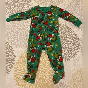 Grinch Stole Christmas Pajama Fleece Footed Onesie